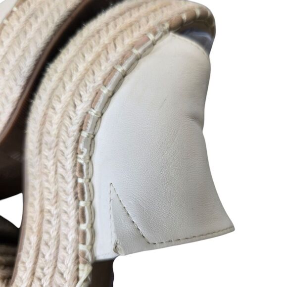 Top Moda Women's 5.5 Ivory Cream Espadrille Chunky Heel Mules Sandals - Picture 10 of 16